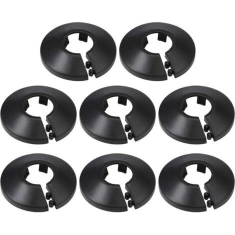 16 mm PP-Rohrabdeckung, dekorative Heizkörperrosette, Wasserrohr-Wandabdeckung, schwarz, 8 Stück (1/5)