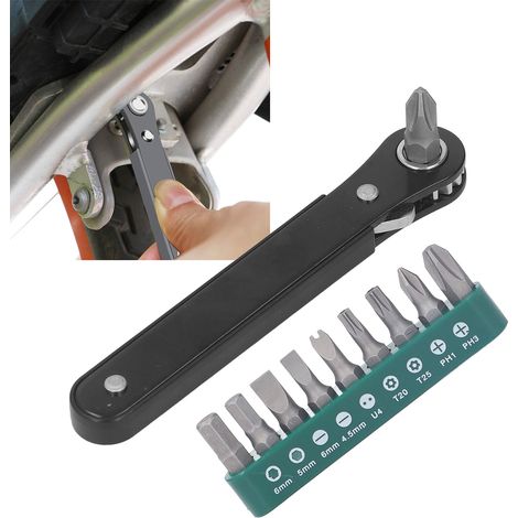 Set bestehend aus 11 Mini-1/4"-Taschenschraubendrehern, 1/4"-Ratschenschlüssel, hochdrehmomentstarkem, schlankem, rechtwinkligem EDC-Miniaturwerkzeugset mit 90-Grad-Umschaltgriff und mehreren Sechskan (1/5)