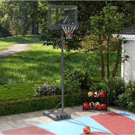 Canasta de baloncesto 2 en 1 ajustable 230-305 cm, base con ruedas, negra HAVRYA (1/5)