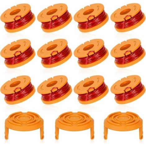 Pair Pack de 12 Bobines Fil Coupe Bordure 3m - Compatible avec Coupe Bordure WORX WA0010, Ø1.65mm, Remplacement Facile (1/5)