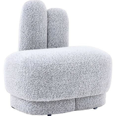 Puf reposapiés acolchado con orejas de conejo de tela 54x41,5x54 cm MODENUIT (1/5)
