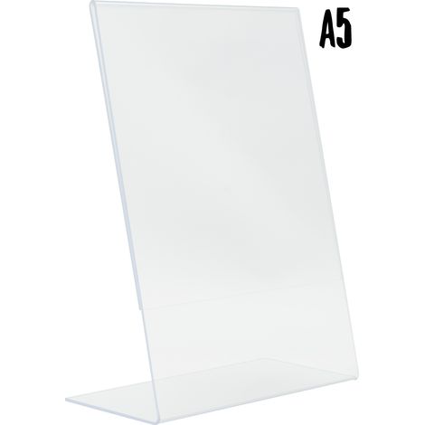 Porte-affiche en L - acrylique transparent - Format A5 - Securit