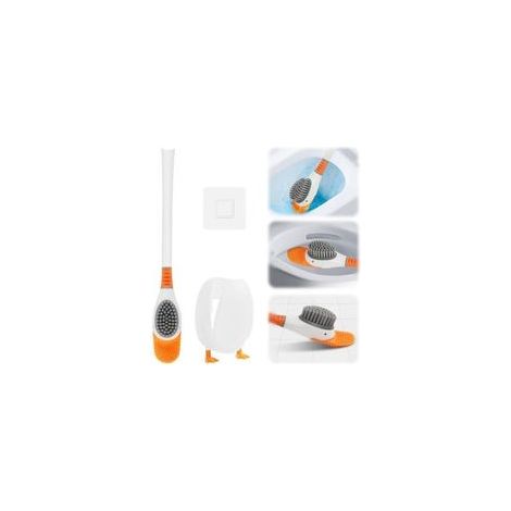 Brosse de Toilette Créative en Silicone, Épurateur de Toilettes en Forme de Canard avec Support, Brosse WC en Silicone Flexible et Plate, Ensemble Brosse de Toilette et Support pour Maison Hôtel École (1/4)