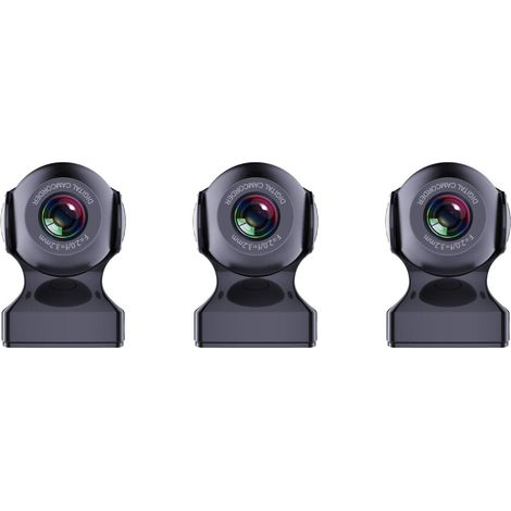 Grabador DVR HD 170 de 3 piezas con cámara de respaldo negra (1/2)