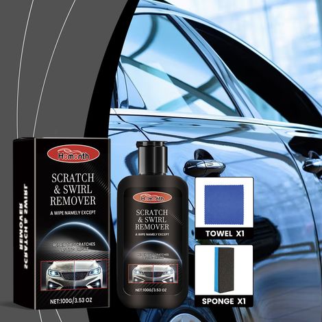 Autolack-Reparaturpaste für Kratzer, zum Polieren, Pflegen und Versiegeln – 100 g + Schwamm + Tuch -- DE (1/5)