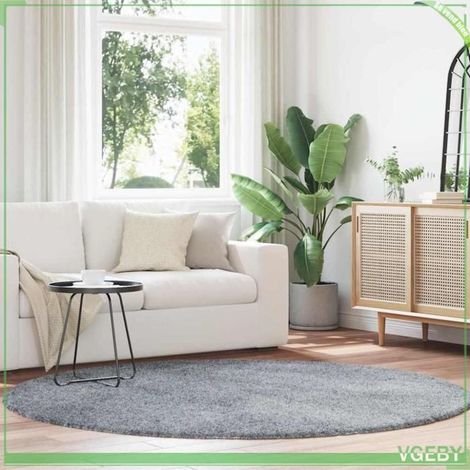 4102922 Tapis shaggy à poils longs NAVARRA gris clair 200x200 cm (1/5)