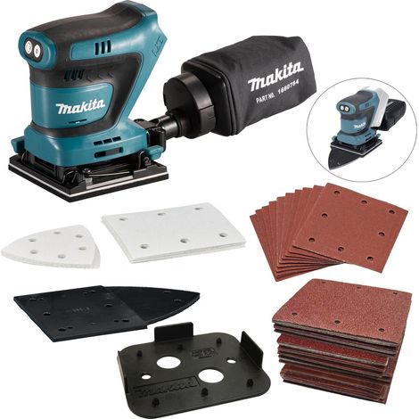 Makita DBO480Z 18v LXT 114mm Detail 1/4 Sheet Finishing Palm Sander + 62 Sheets (1/5)