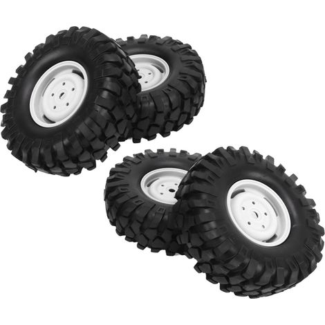 Lot de 4 pneus universels en caoutchouc blanc de 1,9 pouce pour véhicules tout-terrain radiocommandés. (1/5)