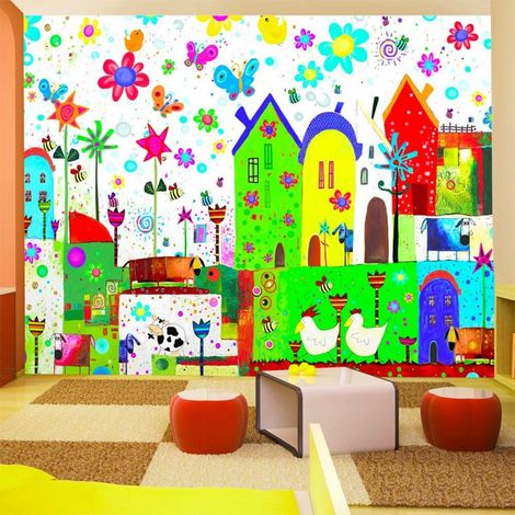 Papier peint ferme heureuse - 150 x 105 cm (1/4)