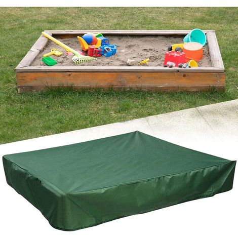 Bâche étanche pour bac à sable - 150 x 150 cm - Avec couvercle - Étanche - Pour piscine, terrasse, jardin (1/5)