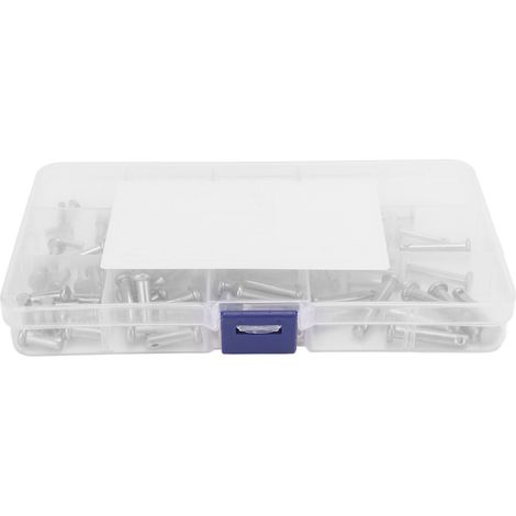 Lot de 96 goupilles en acier inoxydable, axe en T tête plate à trou unique, 12 tailles différentes, kit de broches pour voiture (1/5)