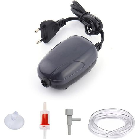 Pompe à Air d'Aquarium Silencieuse avec Diffuseur et Tuyau d'Air pour Bassin de Poissons