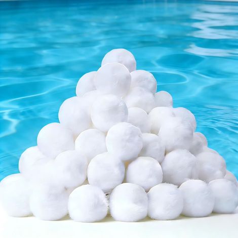 Balles Filtrantes,200g Balle Filtrante Piscine,Réutilisables Balle Filtrante,Remplacer de Sable Filtration Piscine,Boule Coton Filtre Piscine,Convient Filtration pour Piscine (1/5)