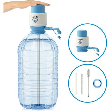 Pompe à main avec robinet pour bouteilles d'eau – Capacité 5 et 8 litres – Matériau polypropylène – Compatible embouchure 48mm et 38mm