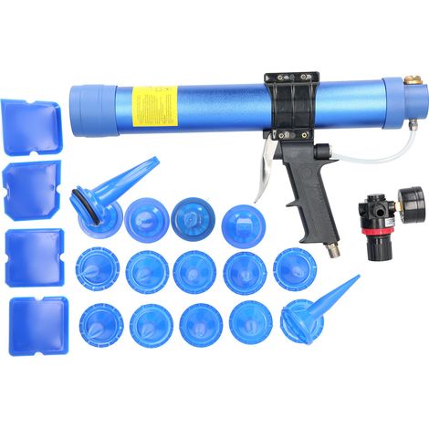 Pistolet à mastic pneumatique pour cartouche de colle vitrage 500ml 6Bar type britannique (1/5)