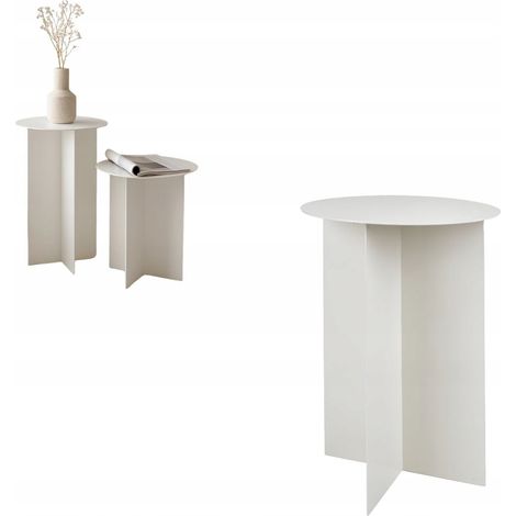 Table d'appoint pour ordinateur portable, table de rangement latérale, meuble mezzanine en métal blanc Bianco Soria S 30x50 (1/5)
