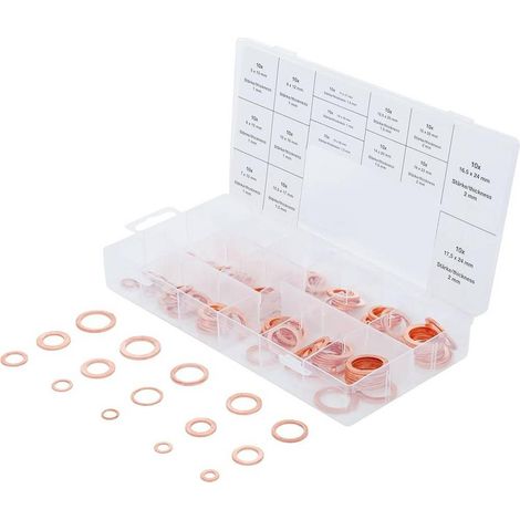 Assortiment de Joints d Étanchéité Cuivre 150 pcs - Résistants et Polyvalents - D-Work