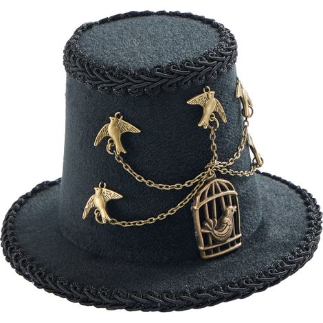 Steampunk bird hat, gothic dark retro hat, stage performance photography prop, punk hair clip (1/5)