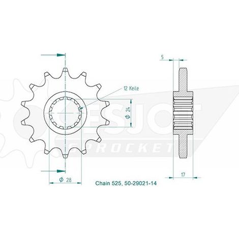 Pignon de sortie de boite Esjot pour Honda 600 Hornet 14 dents