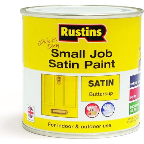 Rustins SPBUW250 Quick Dry Small Job Satin Paint Buttercup 250ml RUSSJPSBUTQD