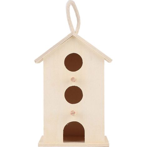 Nids d'oiseaux suspendus en bois, maison d'élevage, boîte de repos, fournitures de jardin extérieur pour perroquets (1/5)