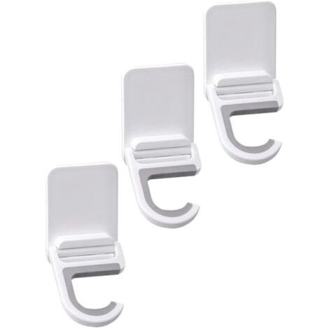 Crochet Adhésif Mural pour Balai Lot de 3 Support sans Perforation Design Pliable Blanc Fortes de Charge Accessoire Cuisine et Salle de Bain Organisation Pratique (1/5)