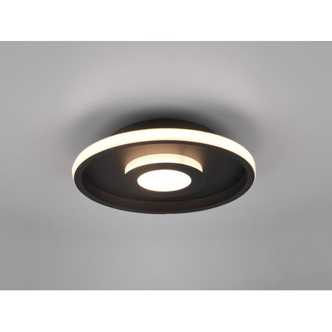 LED Deckenleuchte ASCARI rund Schwarz matt dimmbar IP44, Ø 30cm (1/5)