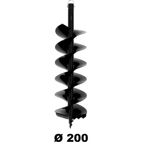 Mèche semi-professionnelle Ø 200 mm – Longueur 80 cm – Pointe conique pour pénétration efficace – Évacuation optimale de la terre – Suricut