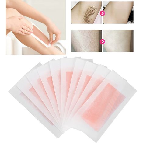 10 bandes de cire dépilatoire pour l'épilation des jambes, du corps et du visage (rose) (1/5)