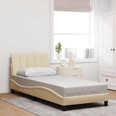 Bettgestell ohne Matratze "Hanko" Creme 80x200 cm Stoff (1/5)