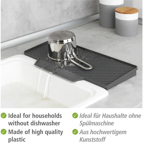 WENKO Abtropfmatte Neli Grau, 40 x 20, Grau, Kunststoff (TPR) grau (1/5)
