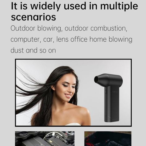 Ventilateur portable X5 Jet, 130 000 tr/min, vitesse de vent de 52 m/s, moteur sans balais, turboventilateur à conduit haute puissance, outil de nettoyage de clavier (1/5)