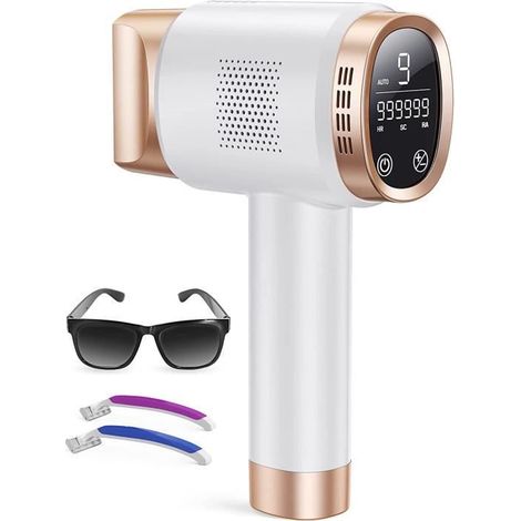 Épilateur Lumière Pulsée - AMINZER - IPL Épilateur Laser - 9 Niveaux - 3 Fonctions - 999900 Flashes