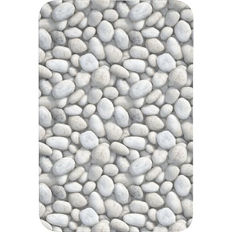 TAPPETINO DA BAGNO Pietre - Grigio - Ovale 60x90 cm
