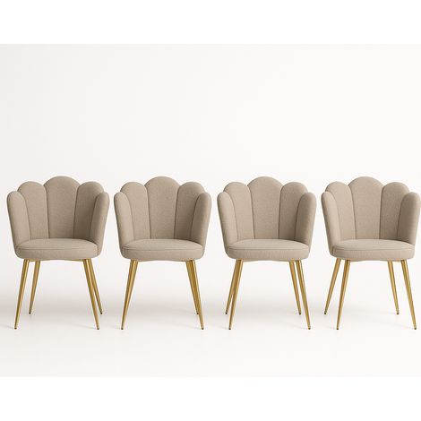 Sedia da Pranzo Milly set da 4- Ergonomica e Imbottita, Design Moderno Tortora