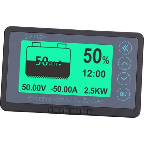Tragbares Batterie-Coulomb-Meter 8-120V 100A (0-150A), leichtes, wasserdichtes Kapazitätsmessgerät, schwarzer Spannungsmonitor für genaue Überwachung. (1/5)