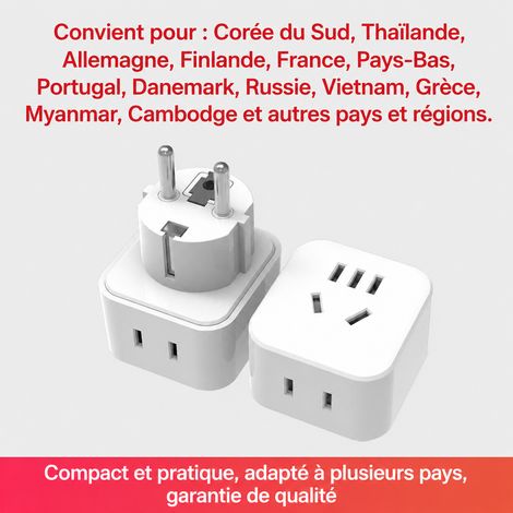 Adaptateur de prise de voyage standard allemand européen 2 broches 2500W PC DG-CT148 2 dg-ct148 90 71 9 × 7 × 7 cm 70 g – Livraison gratuite
