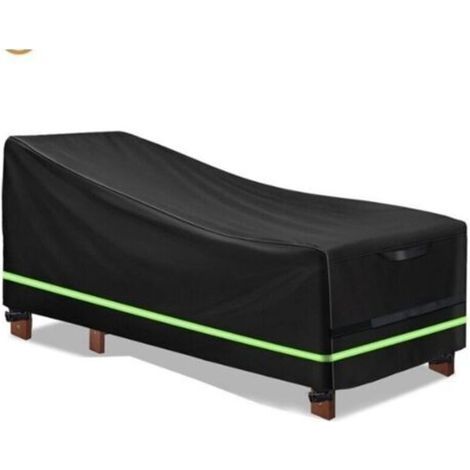 Oxford 420D wooden chaise lounge cover, 65 x 95 x 155 cm, dustproof, protects from sun, wind, rain, snow and other elements (black) (1/4)