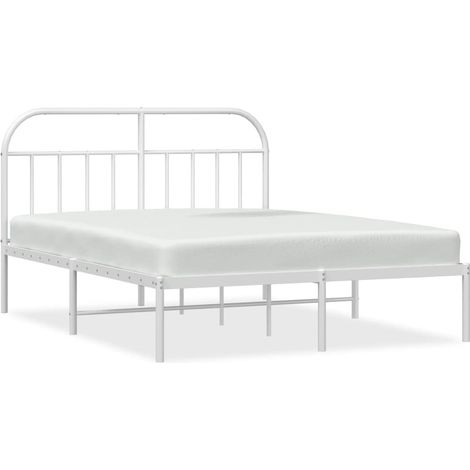 Maison Exclusive - Cadre de lit métal sans matelas et tête de lit blanc 180x200 cm (1/5)