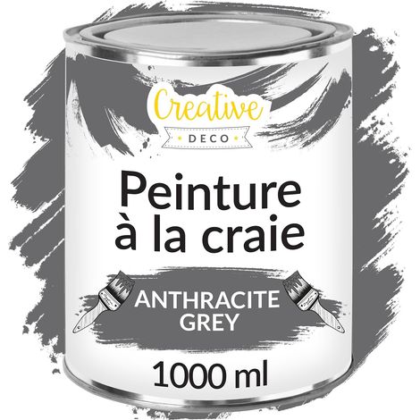 Peinture à la Craie Gris Anthracite 1L Mat et Lavable pour Meuble (1/5)