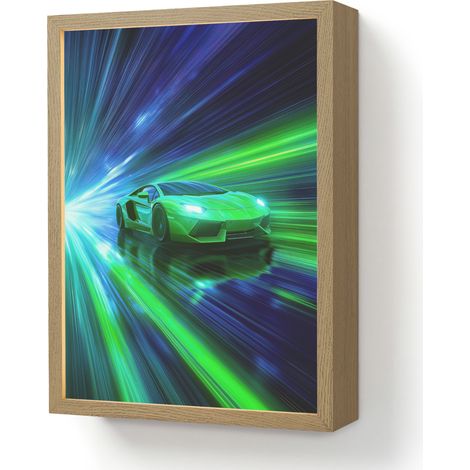 WALL LIGHT Speed - Light - Sports car - Green 30x40 cm