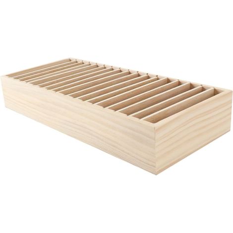 Porte-bandeau en bois - Support de rangement amovible et transparent pour accessoires de cheveux et bijoux (17 compartiments) (1/5)