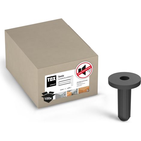 Cheville d'insonorisation avec collerette 12/40, cheville pour insonorisation avec enrobage caoutchouc, pour sous-constructions et constructions insonorisantes, 100 pièces, 018100122 (1/5)