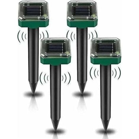 Solar Ultrasonic Mole Repeller, 4 Pcs Solar Ultrasonic Mole Repeller, Solar Mole Repeller, Ultrasonic Snake Repeller, IP65 Waterproof Mouse Repeller Outdoor Anti Gopher, Snake