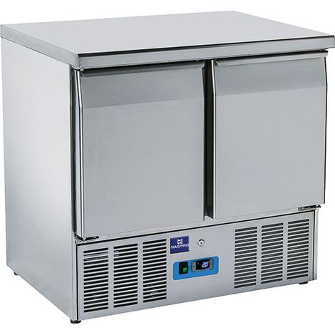 Table de préparation réfrigérée avec 2 portes GN 1/1, +2°/+10°C 900x700x880 mm - VIRTUS