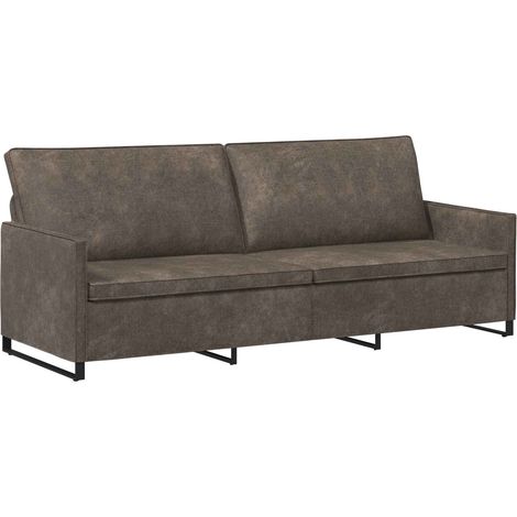 3 Seater Sofa Dark Grey 220 x 81 x 82 cm Faux Suede Fabric vidaXL