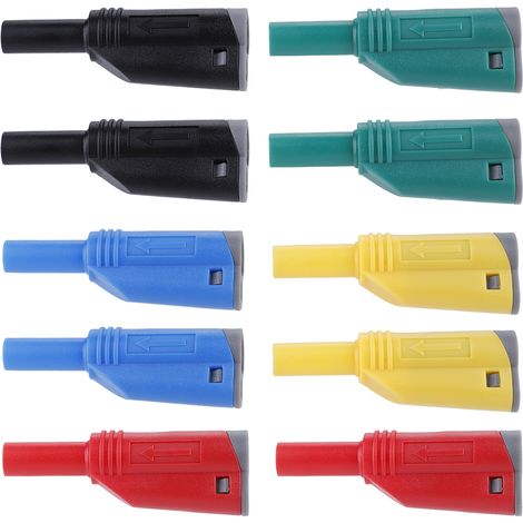 10 ensembles fiche banane 4mm à souder ou visser, connecteur multimètre P3005, fixation par vis (1/5)