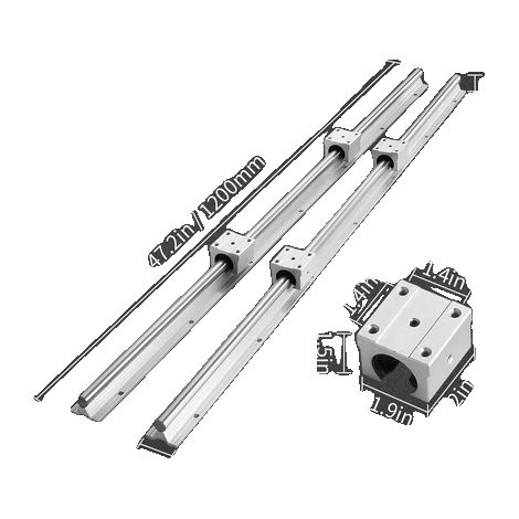 Jeu de rails de guidage linéaire, haute précision, compatibilité avec routeur CNC, 20mm-1200mm (1/2)