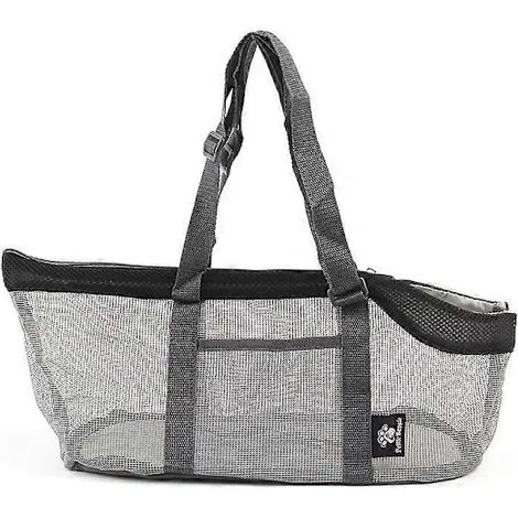 Sac de transport portable en filet respirant pour animaux de compagnie, cage de transport extérieure, sac à main pliable grande capacité pour chat noir (1/3)