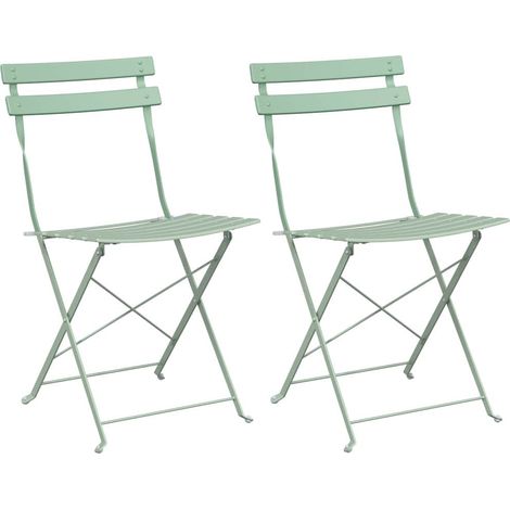 Maison Exclusive - Chaise de jardin pliante 2 pcs Menthe claire 42 x 46 x 82cm (1/5)